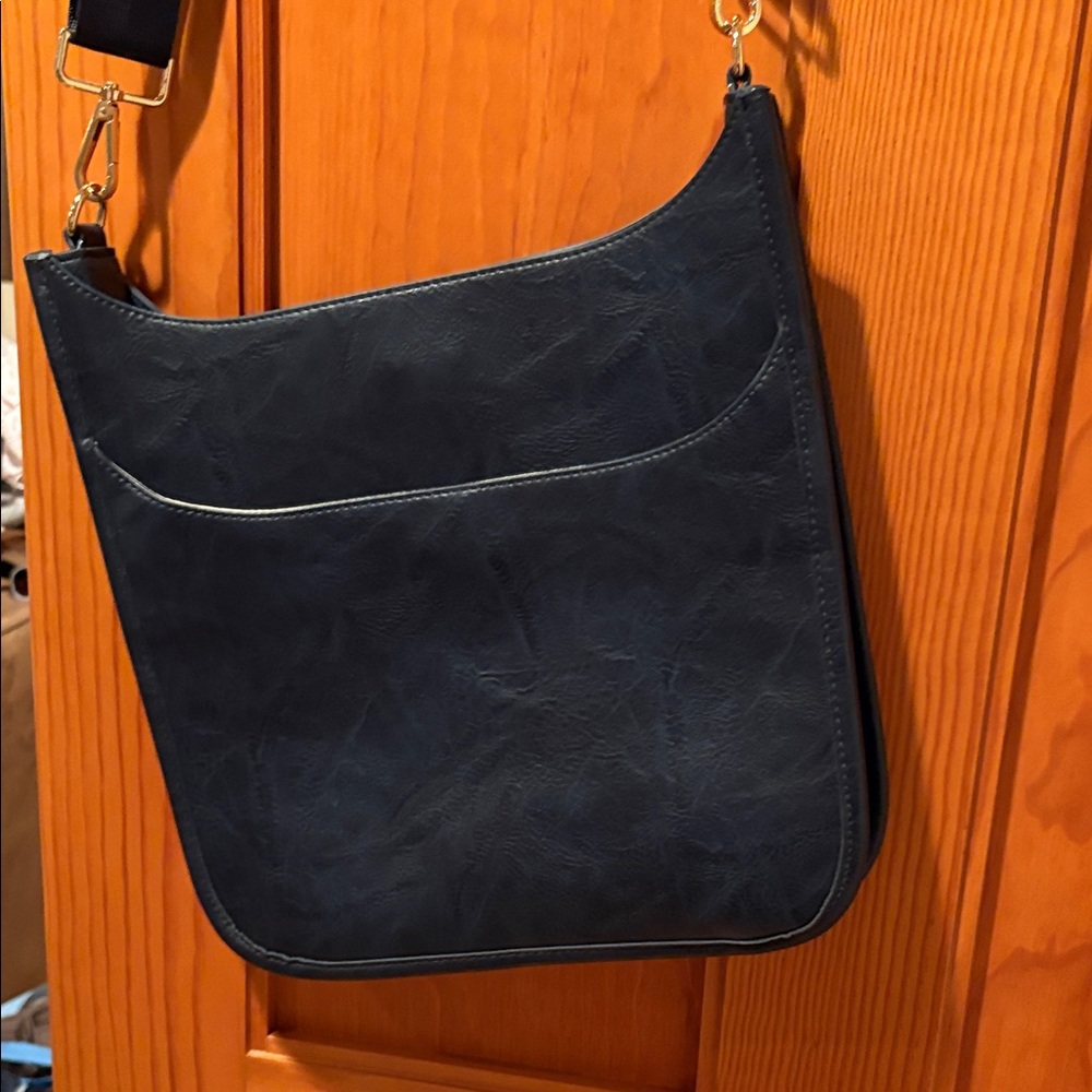 Funky Monkey Navy Leather Cross Body Bag Brand New